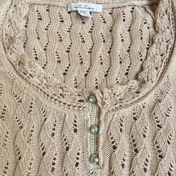 Intuitions sz M womans blush color fitted sweater - Picture 4 of 7